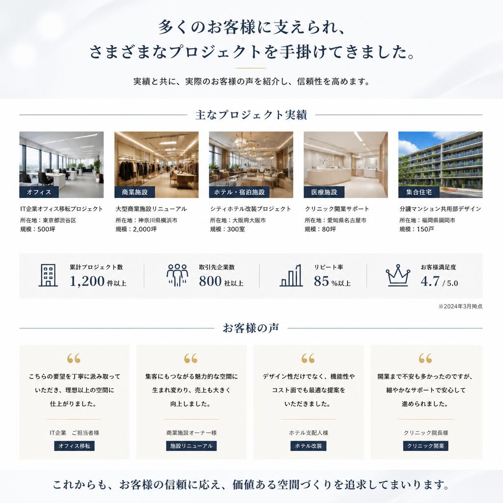 実績とお客様の声