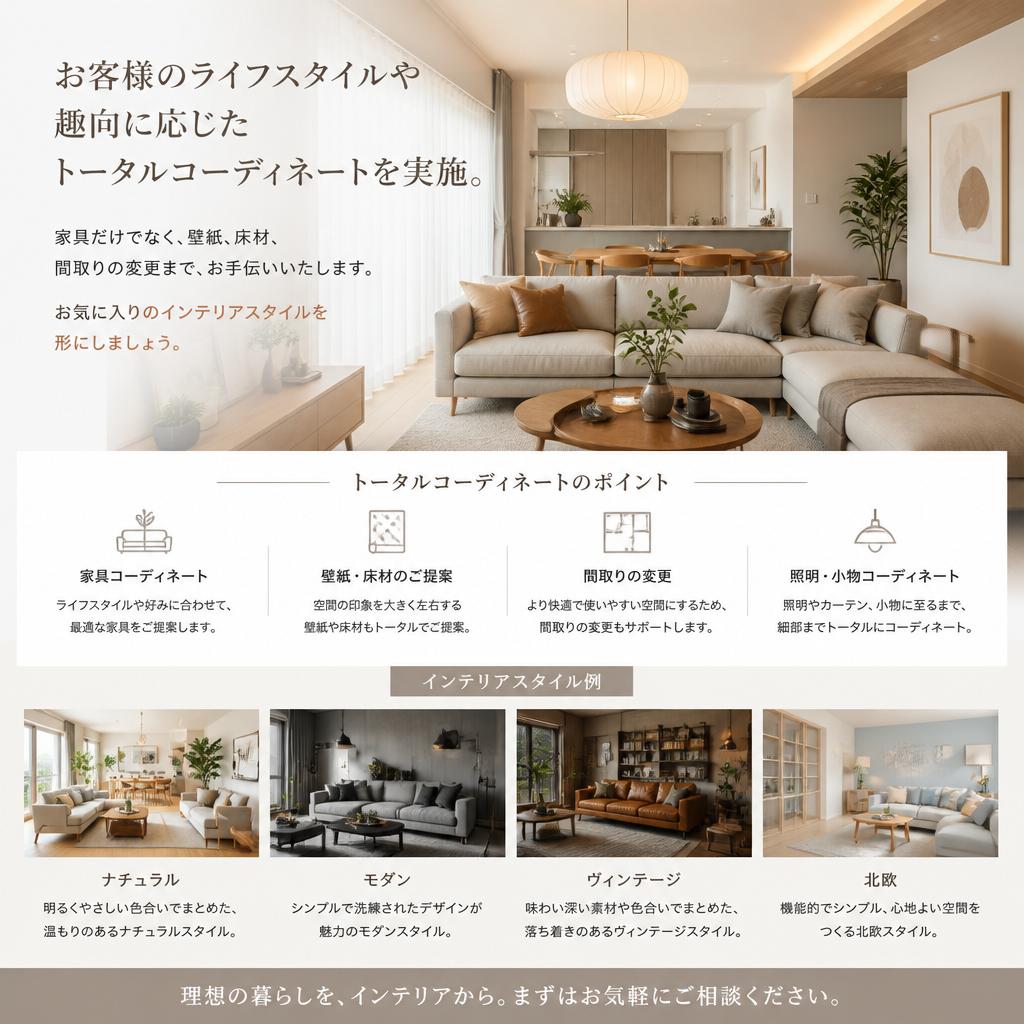 トータルコーディネートで理想の空間を実現