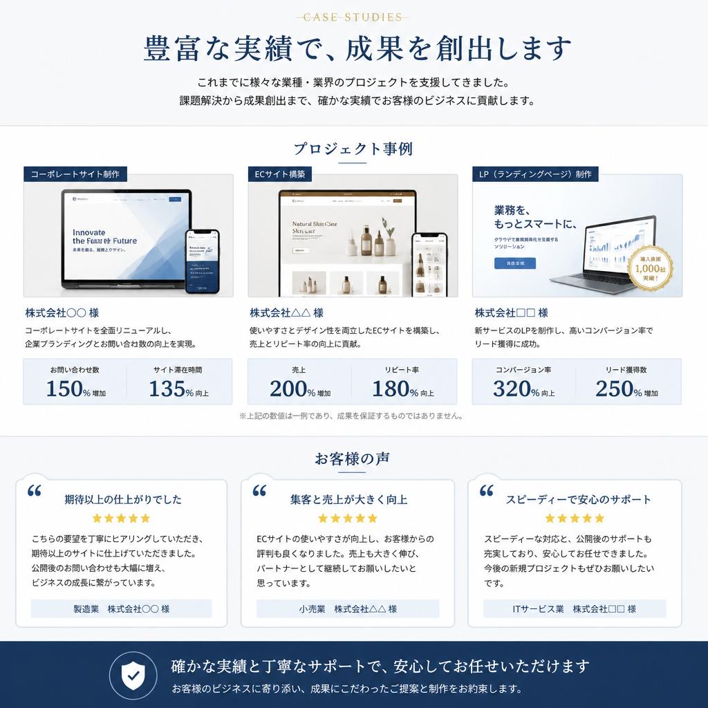 実績とお客様の声