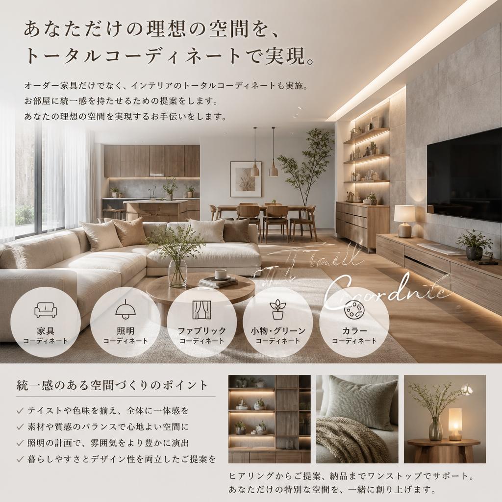 インテリア施工とトータルコーディネート