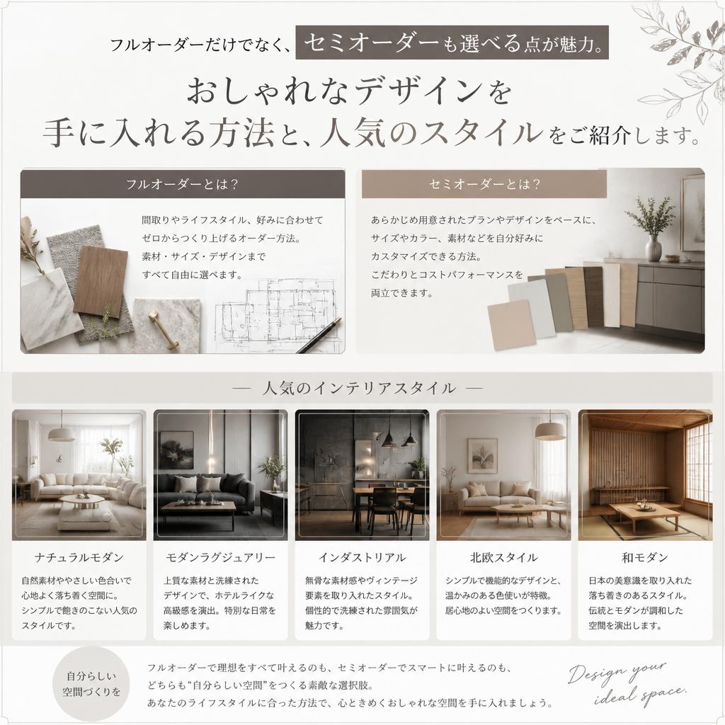 セミオーダーと独自デザイン