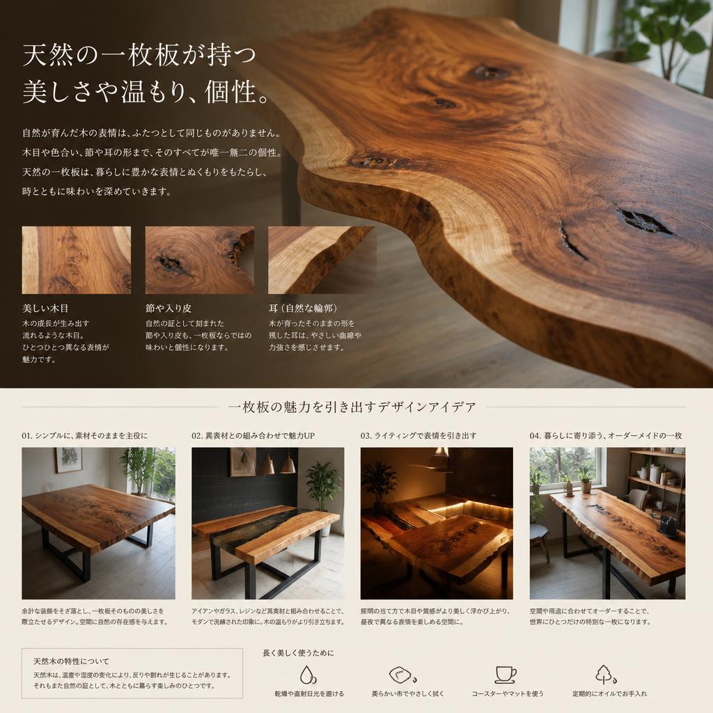 一枚板の美しさ