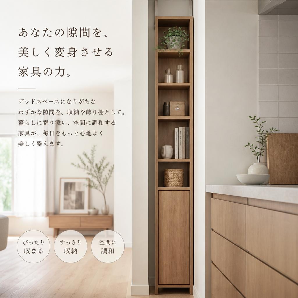 あなたの隙間を、美しく変身させる家具の力。