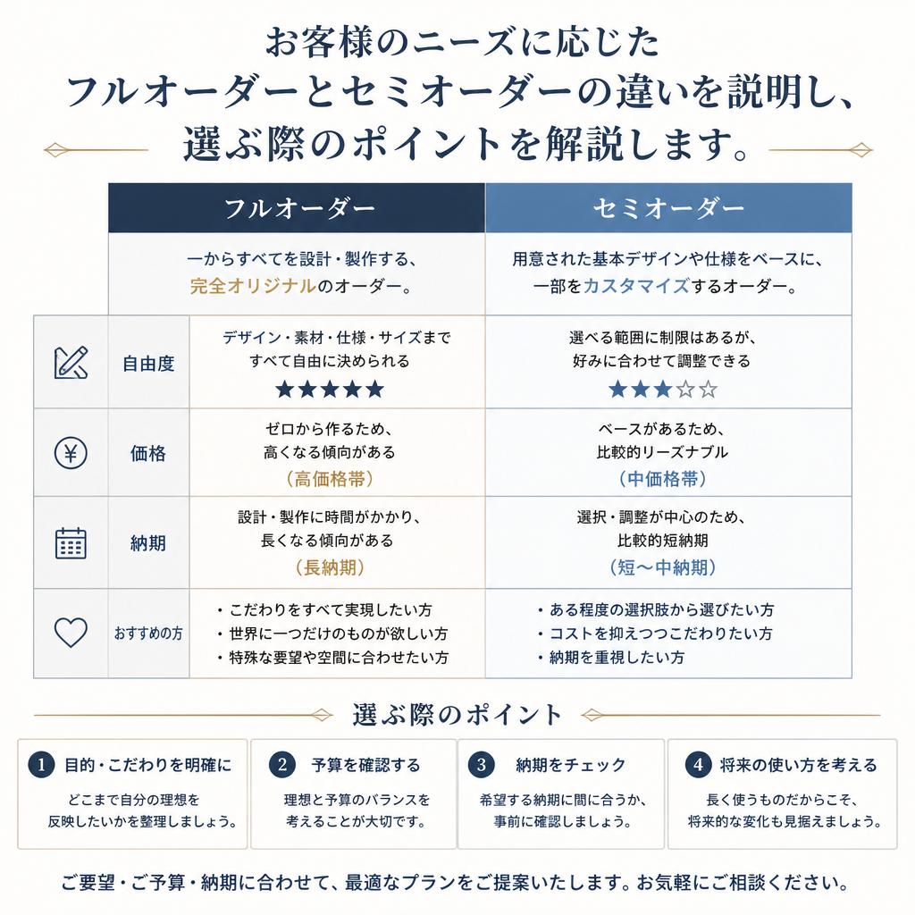2. フルオーダーとセミオーダー