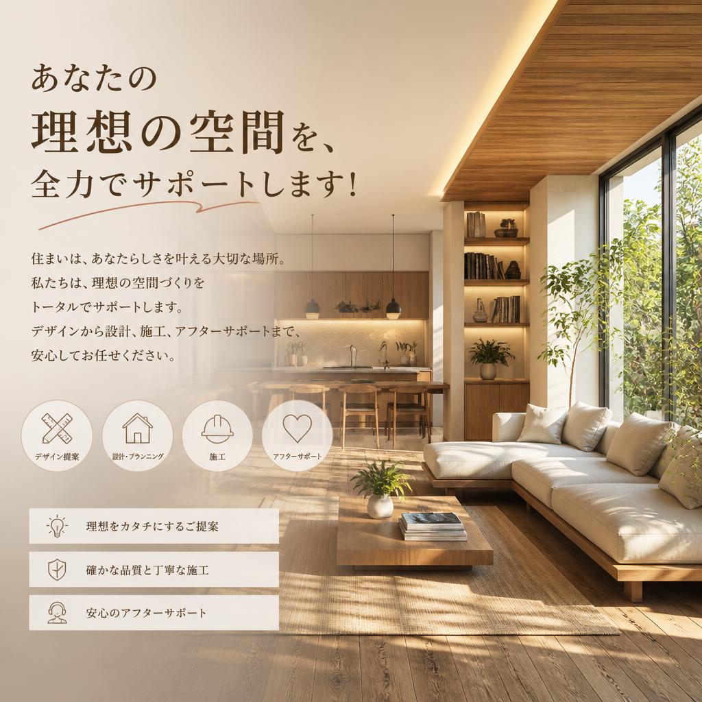 あなたの理想の空間を、全力でサポートします！