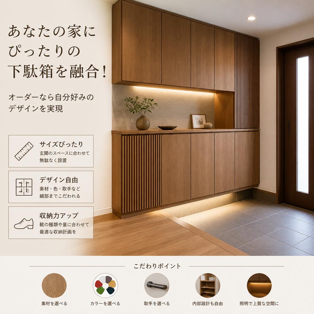 あなたの家にぴったりの下駄箱を融合！オーダーなら自分好みのデザインを実現