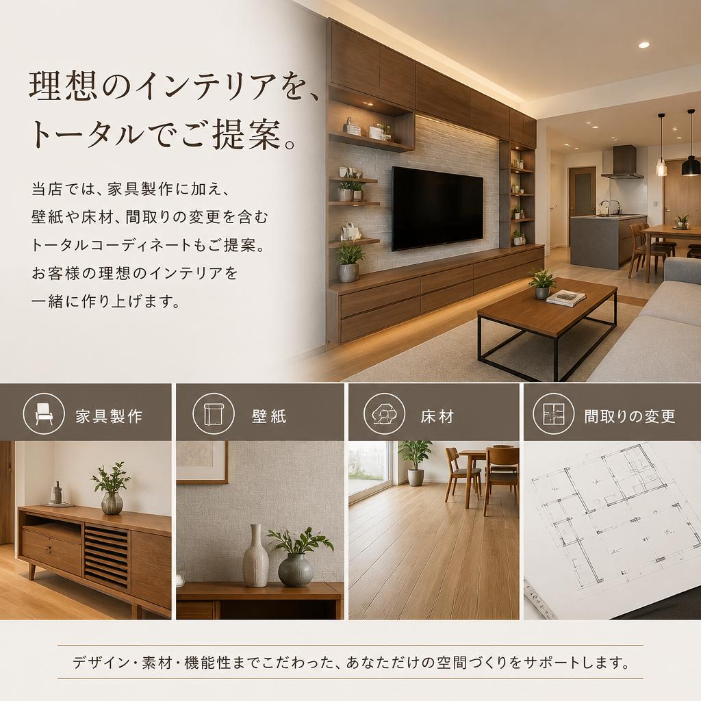 家具製作だけじゃない！トータルコーディネート