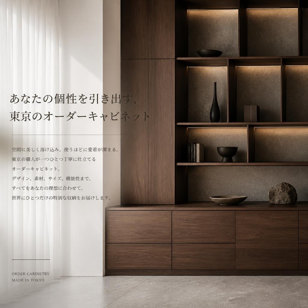 あなたの個性を引き出す、東京のオーダーキャビネット
