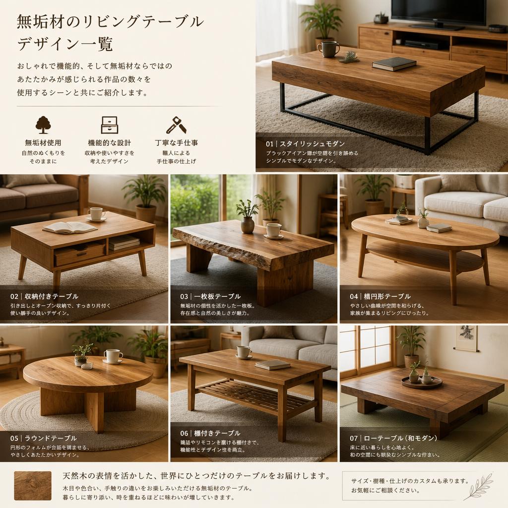 リビングテーブルのデザイン例